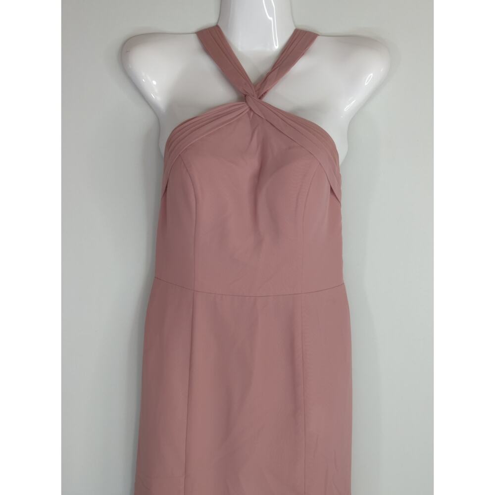 Azazie Rose Mauve Crisscross Halter Maxi Dress - Picture 4 of 14